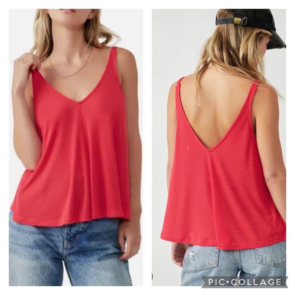 Free People Tops - Free People Coral Dani Swing Tank Size Large